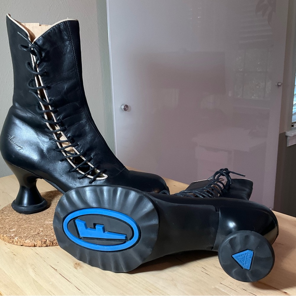 John Fluevog Black Ankle Boots 9 1/2